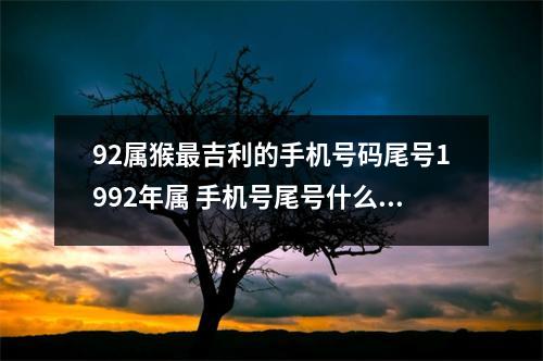 92属猴最吉利的手机号码尾号1992年属 手机号尾号什么财运旺事业有成的手机号码